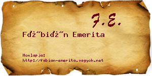 Fábián Emerita névjegykártya